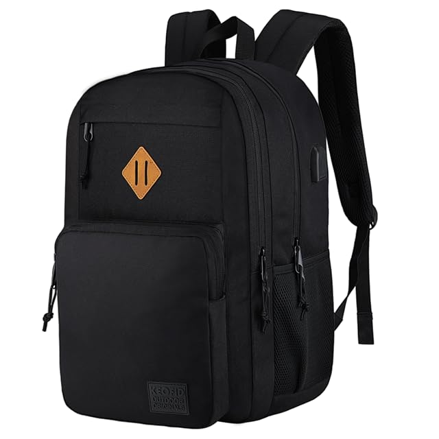 KEOFID anti-theft laptop backpack with its USB charging port on the side