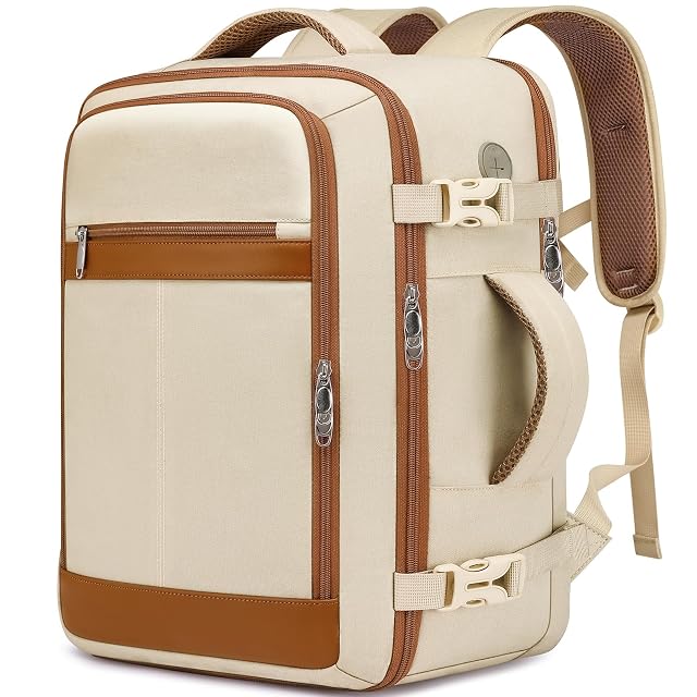 EZUOLA 25 liter carry-on travel backpack opened flat like a suitcase