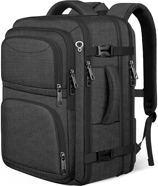 Fxcelets expandable travel backpack shown at its standard and expanded depth