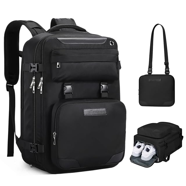 Maelstrom travel backpack with its detachable crossbody insert alongside