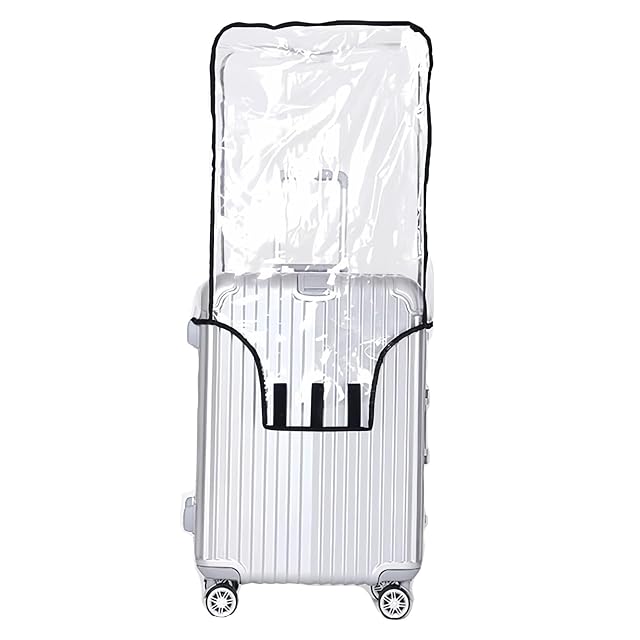 JenKin clear PVC luggage protector fitted over a cabin suitcase