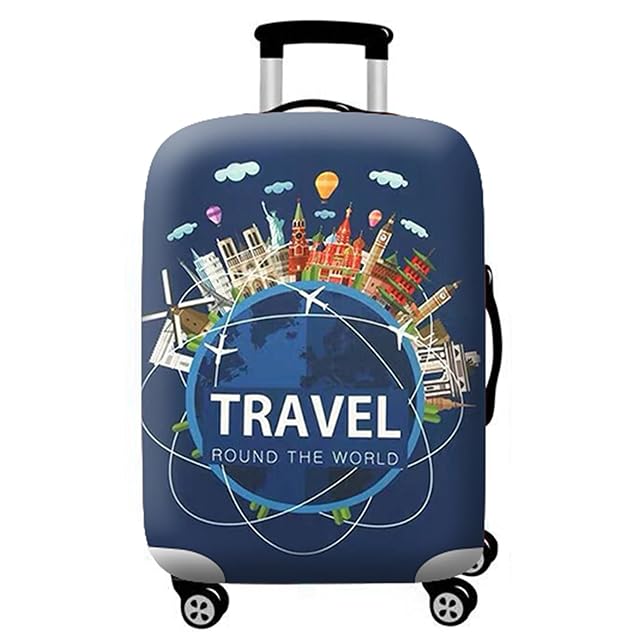 WUJIAONIAO stretch luggage cover fitted over a hard-shell suitcase