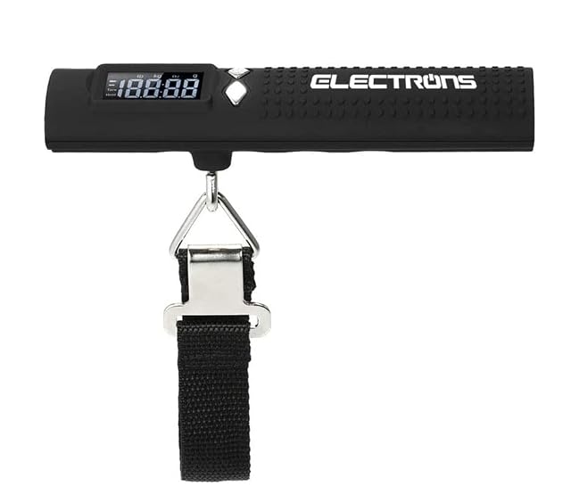 ELECTRONS digital luggage scale with its backlit display and charging port