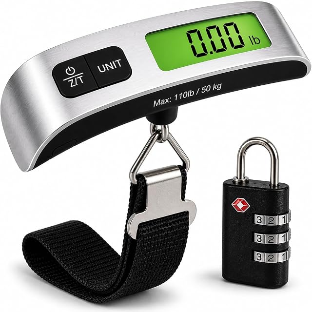 YADSHOP luggage scale with its included TSA approved combination lock