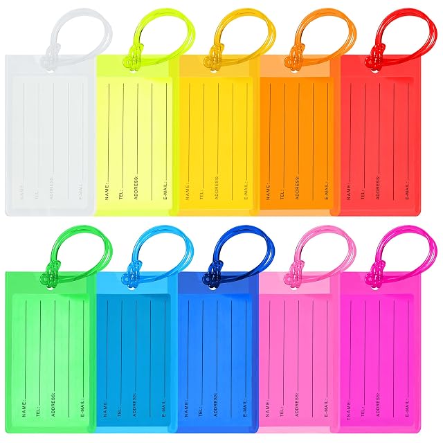 Sodsay ten-pack of flexible luggage tags with a business card in the slot