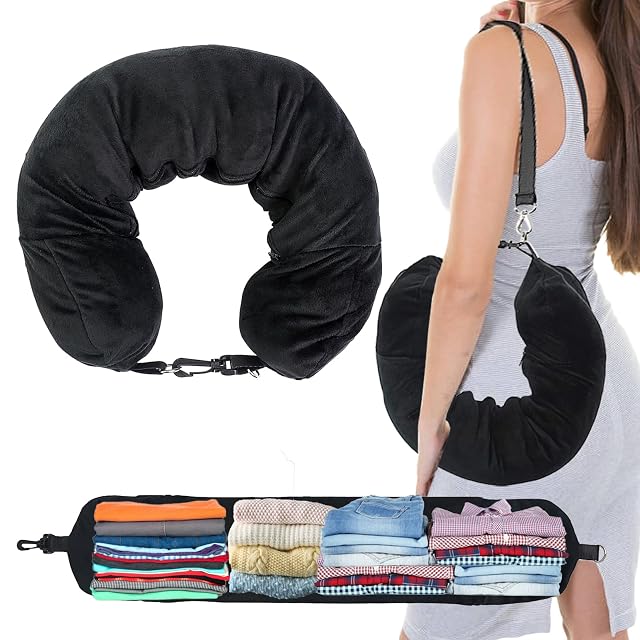 S-SNAIL-OO stuffable travel pillowcase worn as a crossbody bag